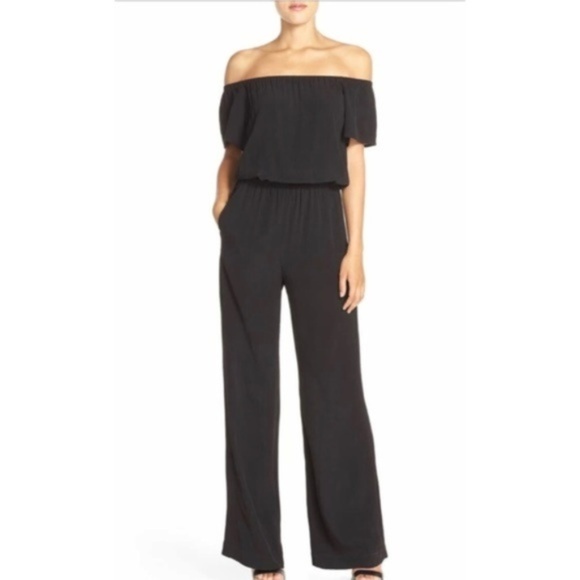 charles henry off the shoulder jumpsuit